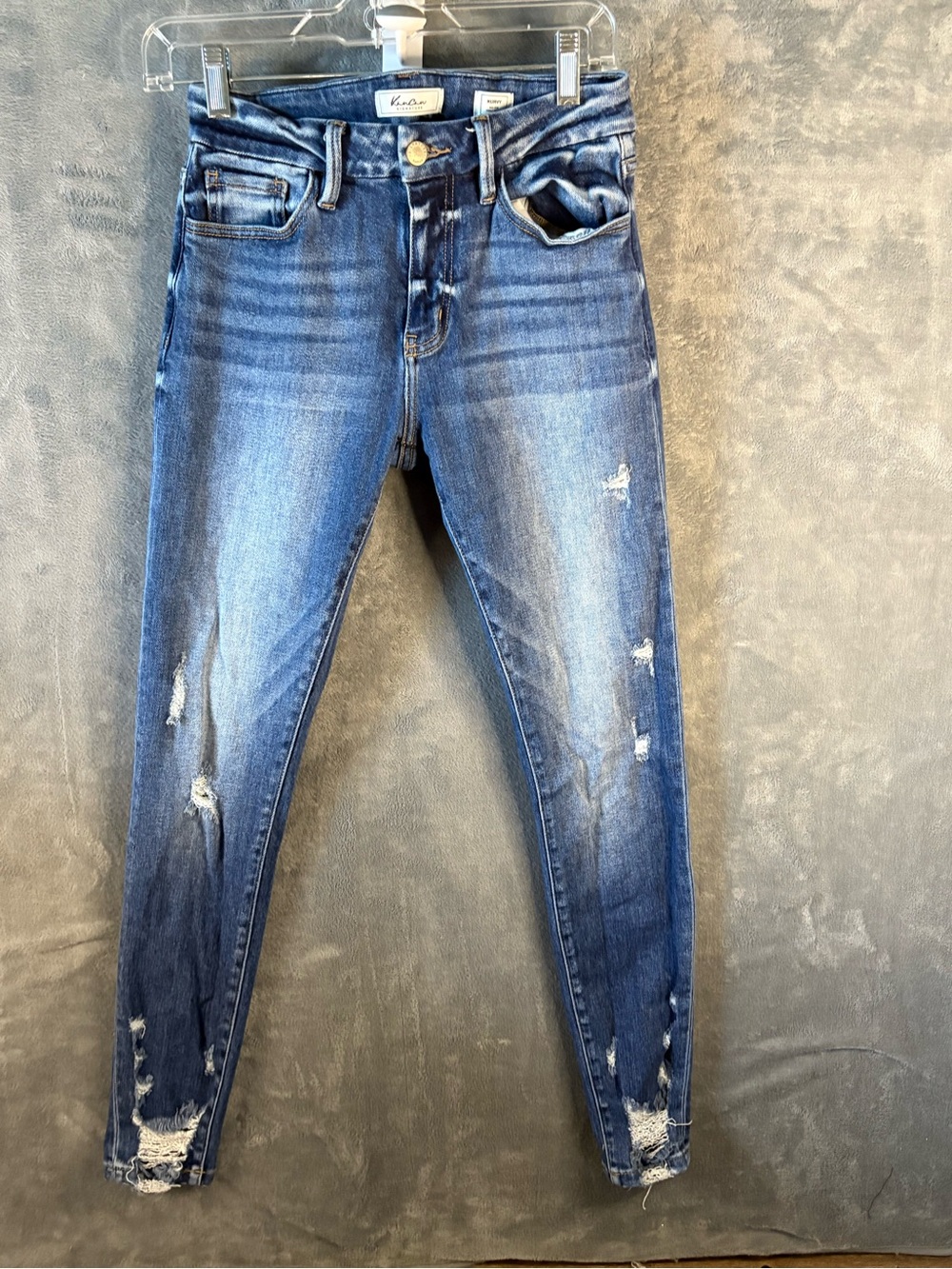 KanCan Dark Blue Distressed High-Rise Skinny Jeans